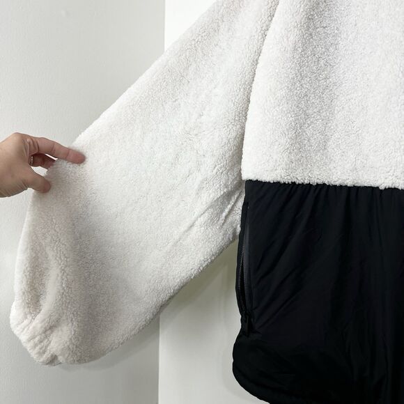 Frame Sherpa & Tech Taffeta Anorak Coat Jacket Black & White Women’s XL NWT - Picture 8 of 16